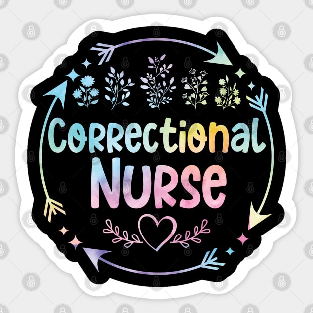 Correctional Nurse cute floral watercolor Sticker by ARTBYHM